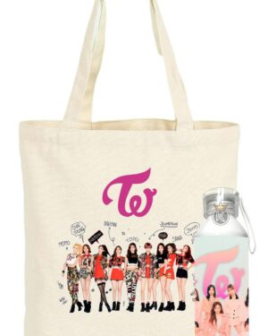 Tote Bag Bolsa Twice + Botella En Aluminio Mu - Estampaking
