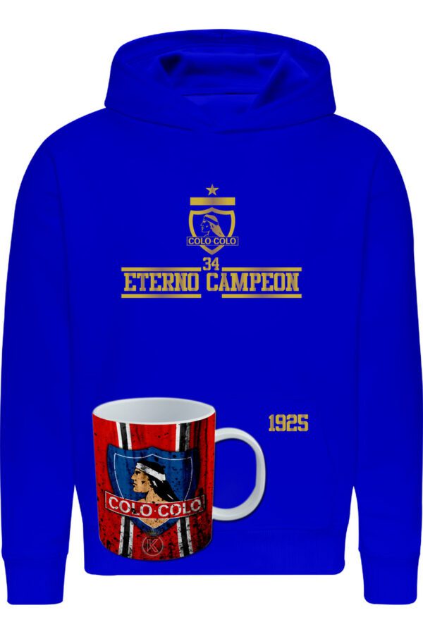 Poleron Colo Colo 34 + Tazon - Copa 34 - Eterno Campeon - Futbol Chileno - Desde 1925 - Estampaking