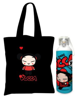 Tote Bag Pucca N + Botella En Aluminio 750ml - Estampaking