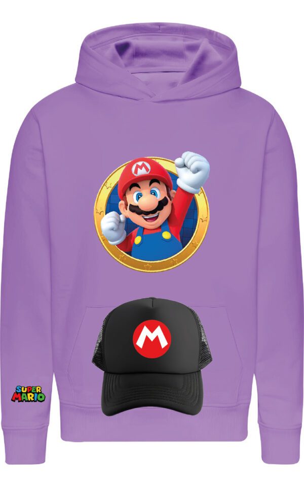 Poleron + Jockey Gorro Mario Bros - Nintendo - Videojuegos - Niños - Mario Bros - Estampaking - Imagen 4