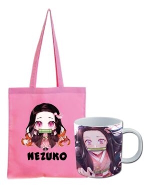Tote Bag Nezuko R + Tazon - Anime - Serie - Estampaking