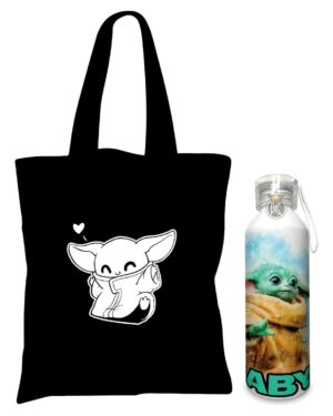 Tote Bag Baby Yoda N + Botella En Aluminio - Estampaking
