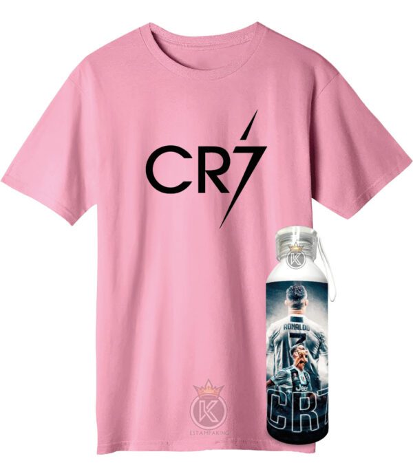 Polera Cristiano Ronaldo + Botella En Aluminio - Estampaking