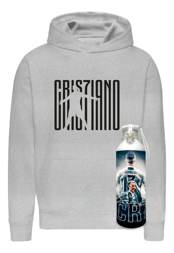 Poleron Cristiano Ronaldo + Botella En Aluminio 750ml - Cr7 - Futbol - Portugues - Jugador - Estampaking - Imagen 10