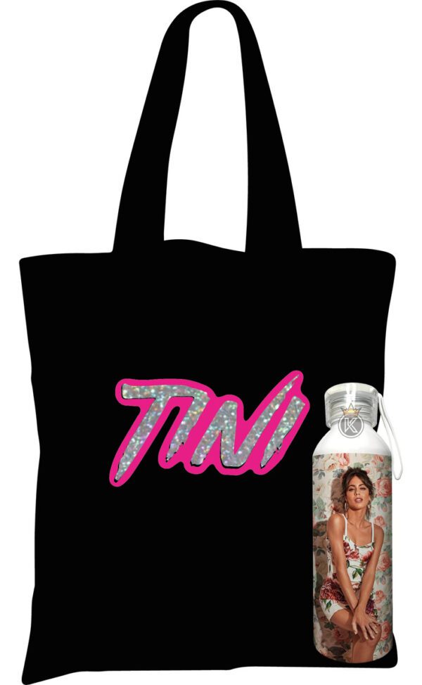 Tote Bag Tini + Botella En Aluminio 750ml N - Estampaking