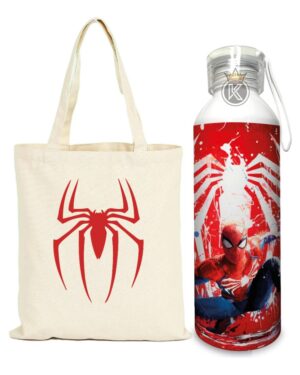 Tote Bag Bolsa Spiderman + Botella En Aluminio - Estampaking