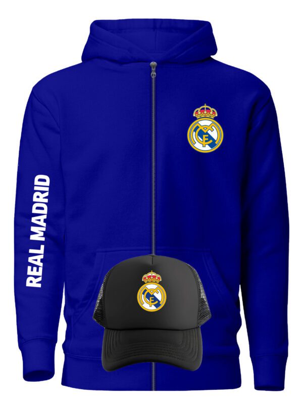 Poleron Con Cierre Real Madrid + Gorro Jockey - Hala Madrid - Futbol Profesional - Estampaking - Imagen 7