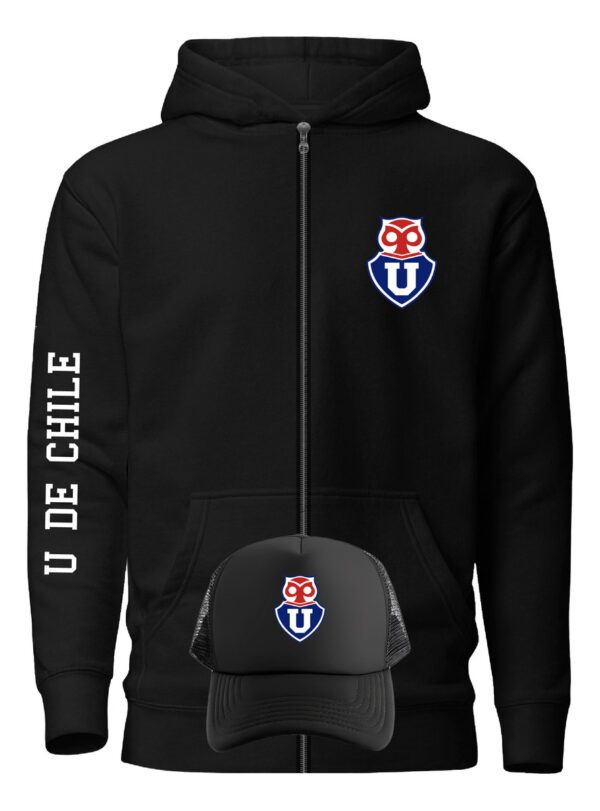 Poleron Con Cierre U De Chile + Gorro/jockey - Futbol Chileno - Estampaking - Imagen 4