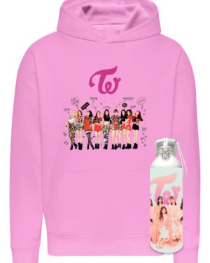 Poleron Twice + Botella En Aluminio 750ml - Grupo Femenino - Edicion - Jyp - Surcoreano - K-pop - Estampaking