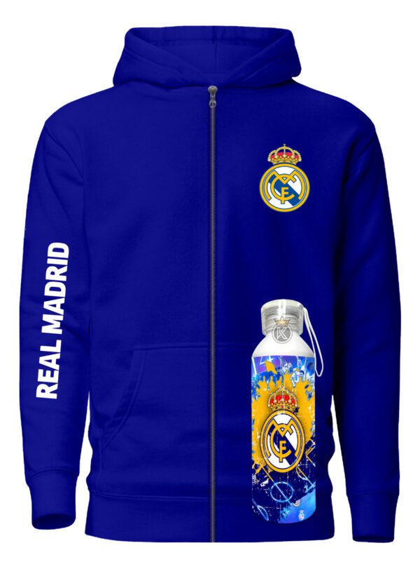 Poleron Con Cierre Real Madrid + Botella Aluminio 750ml - Hala Madrid - Futbol Profesional - Estampaking - Imagen 10