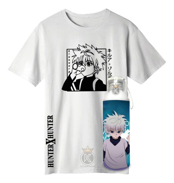 Polera Killua + Botella En Aluminio 750ml - Estampaking - Imagen 4