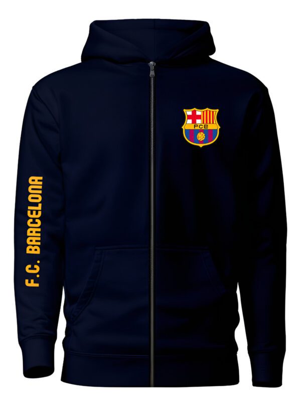 Poleron Con Cierre Futbol Club Barcelona - Fc Barca - Futbol Profesional - Estampaking