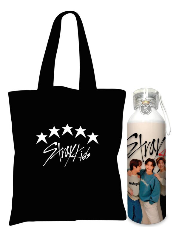Tote Bag Stray Kids N + Botella En Aluminio - Estampaking