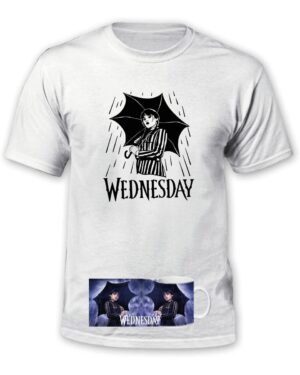 Polera Merlina Addams + Tazon Mug - Wednesday - Estampaking