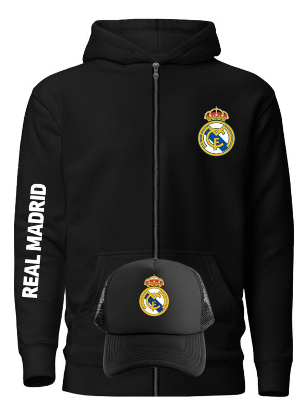 Poleron Con Cierre Real Madrid + Gorro Jockey - Hala Madrid - Futbol Profesional - Estampaking - Imagen 4
