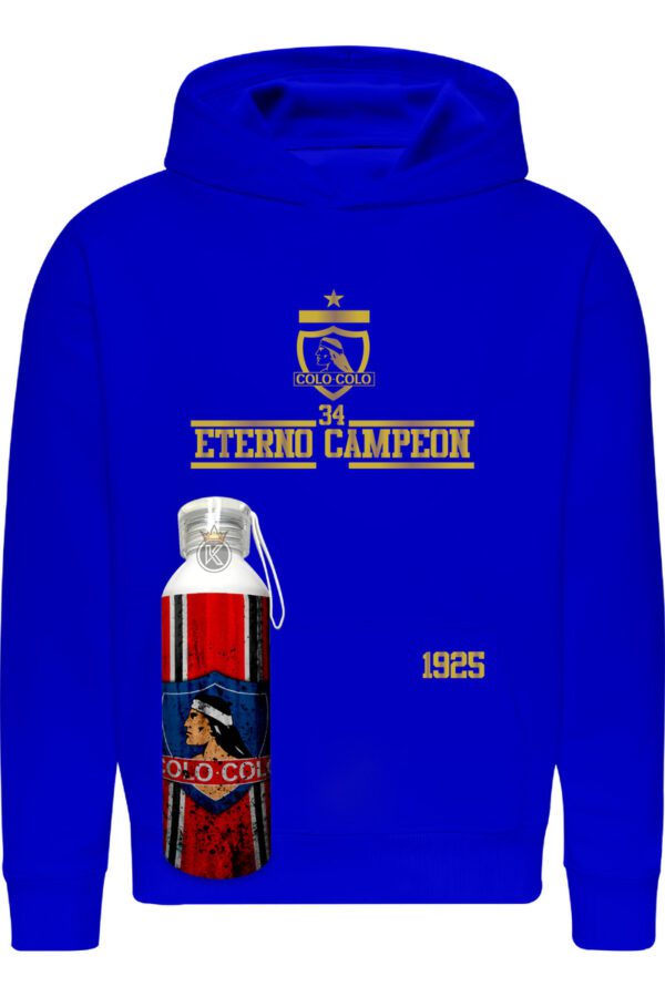 Poleron Colo Colo 34 + Botella En Aluminio 750ml - Eterno Campeon - Futbol - Institución Deportiva - Estampaking - Imagen 7