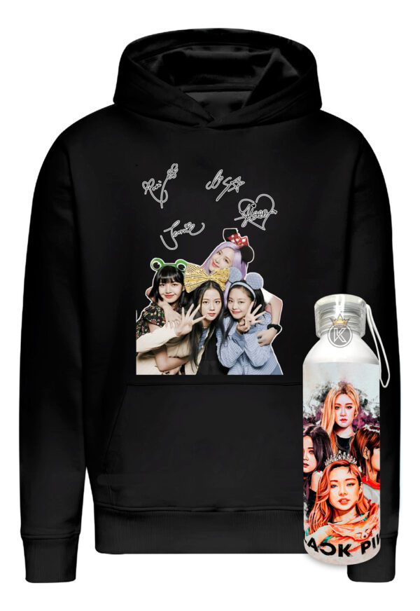 Poleron Blackpink + Botella En Aluminio 750ml - Grupo Surcoreano - Musica - Isoo, Jennie, Rosé Y Lisa - Estampaking - Imagen 7