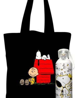Tote Bag Snoopy + Botella En Aluminio 750ml - Estampaking