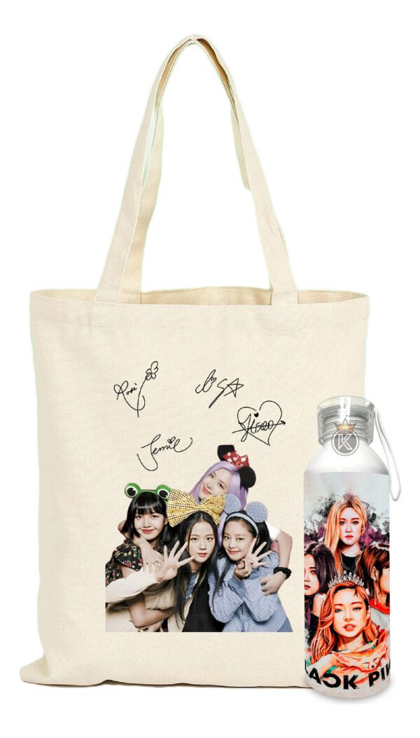 Tote Bag Blackpink + Botella En Aluminio 750ml - Estampaking