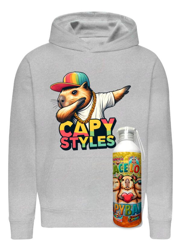 Poleron Capibara + Botella En Aluminio 750ml - Capy Style - Carpincho Honestidad Sinceridad - Estampaking - Imagen 17