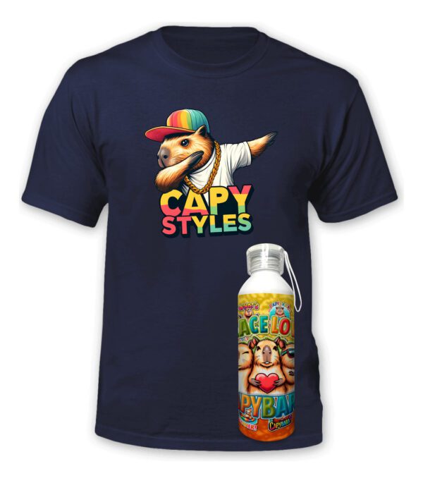 Polera Capibara + Botella Aluminio - Capy Style -estampaking - Imagen 13