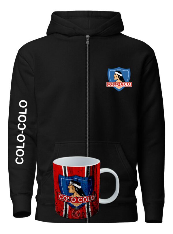 Poleron Con Cierre Colo Colo + Tazon - Eterno Campeon - Futbol Chileno - Estampaking - Imagen 5