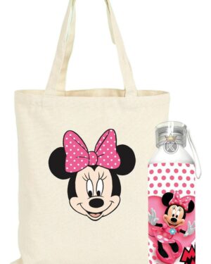 Tote Bag Minnie Mouse C + Botella En Aluminio - Estampaking