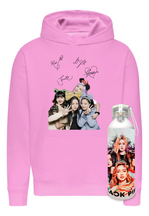 Poleron Blackpink + Botella En Aluminio 750ml - Grupo Surcoreano - Musica - Isoo, Jennie, Rosé Y Lisa - Estampaking - Imagen 4