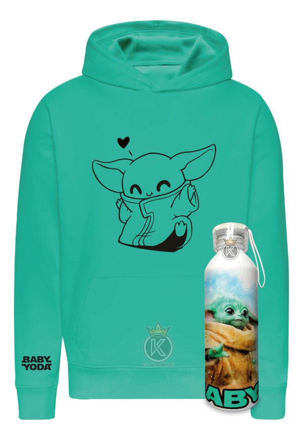 Poleron Baby Yoda + Botella En Aluminio 750ml - Estampaking - Imagen 26