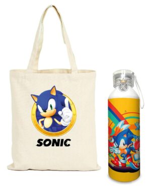 Tote Bag Sonic C + Botella En Aluminio 750ml - Estampaking