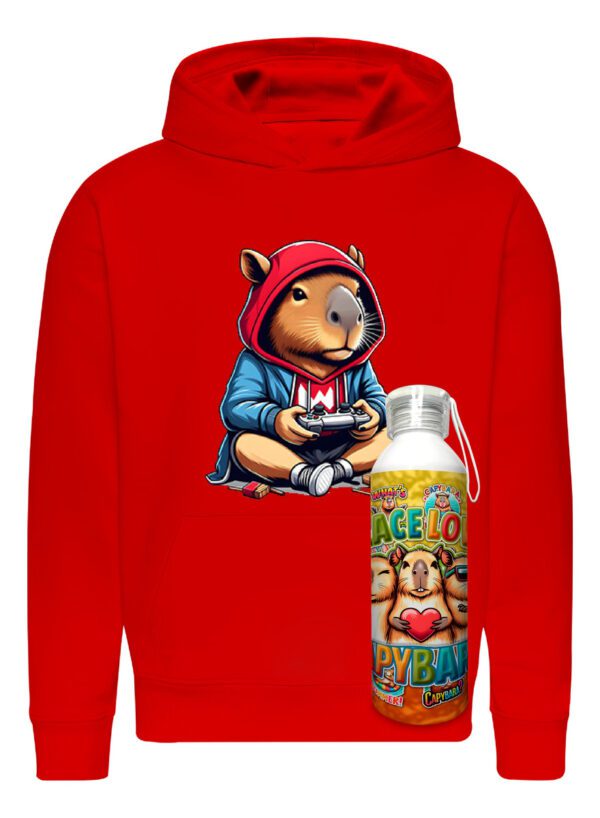 Poleron Capibara + Botella En Aluminio 750ml - Gamer Carpincho Honestidad Sinceridad - Estampaking - Imagen 22
