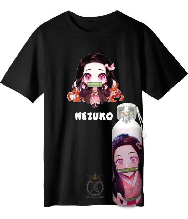 Polera Nezuko Kamado + Botella Aluminio 750ml - Estampaking - Imagen 7