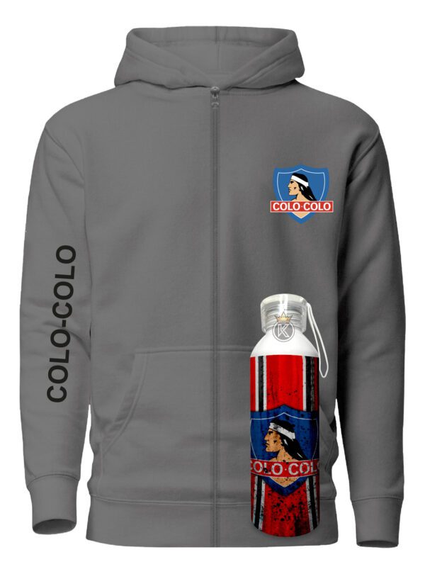 Poleron Con Cierre Colo Colo + Botella Aluminio 750ml - Eterno Campeon - Futbol Chileno - Estampaking - Imagen 14