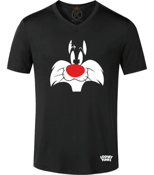 Polera Cuello V - Gato Silvestre - Looney Tune - Estampaking