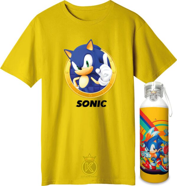 Polera Sonic + Botella En Aluminio 750ml - Ser - Estampaking - Imagen 19