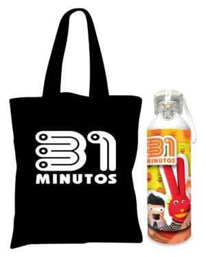 Tote Bag 31 Minutos N + Botella En Aluminio - Estampaking