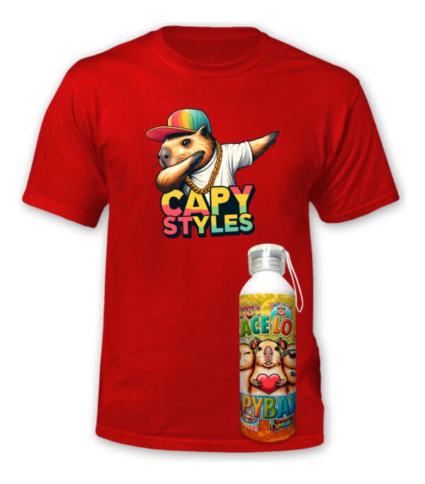 Polera Capibara + Botella Aluminio - Capy Style -estampaking - Imagen 28