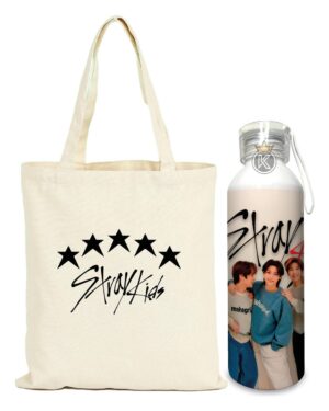 Tote Bag Stray Kids + Botella En Aluminio 750ml -estampaking