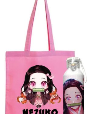 Tote Bag Nezuko R + Botella En Aluminio 750ml - Estampaking