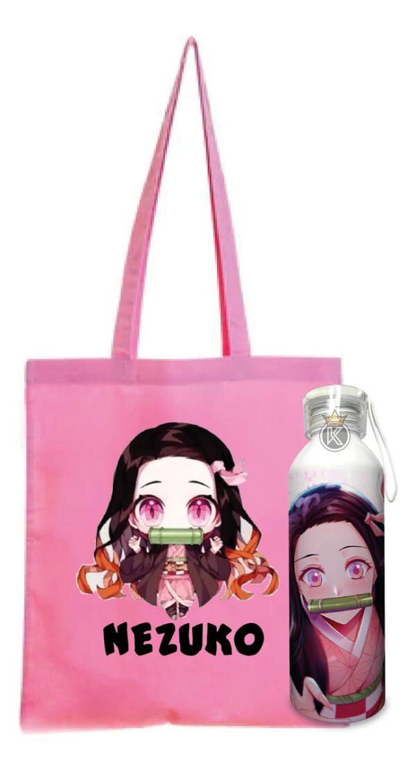 Tote Bag Nezuko R + Botella En Aluminio 750ml - Estampaking