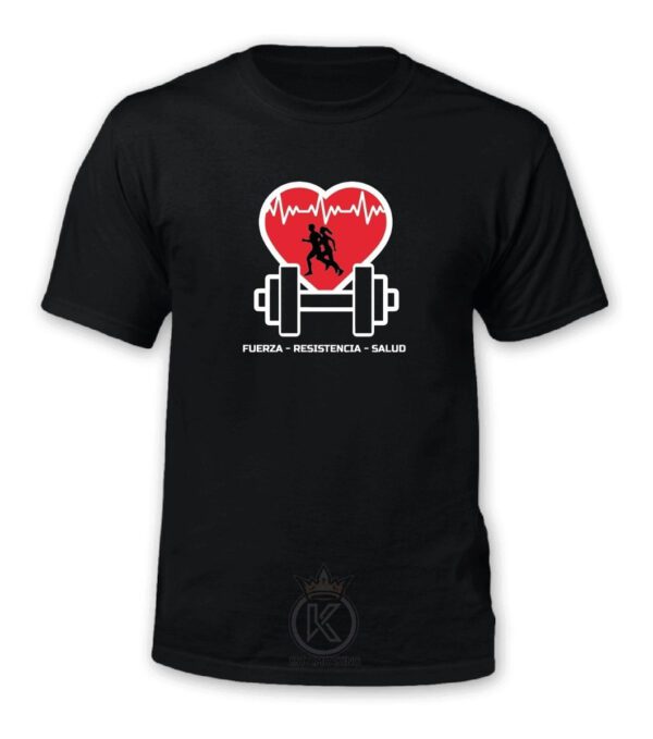 Polera Gym - Vida Salud Pesas Corazón - Estampaking - Imagen 5