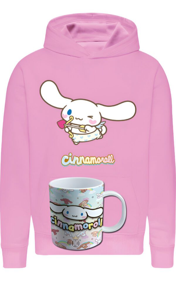 Poleron Cinnamoroll + Tazon - Hello Kitty - Perro En Forma De Nube - Personaje Amigable - Estampaking