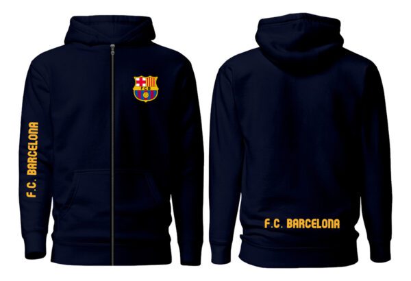 Poleron Con Cierre Futbol Club Barcelona - Fc Barca - Futbol Profesional - Estampaking - Imagen 2