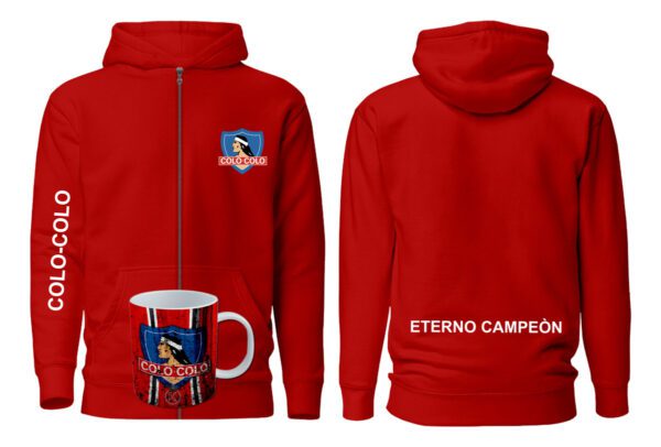 Poleron Con Cierre Colo Colo + Tazon - Eterno Campeon - Futbol Chileno - Estampaking - Imagen 15