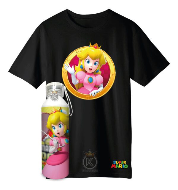 Polera Princesa Peach + Botella En Aluminio - Estampaking - Imagen 7