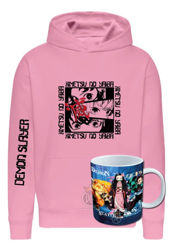 Poleron Demon Slayer + Tazon - Anime - Serie- Manga - Kimetsu No Yaiba - Cazador De Demonios - Estampaking