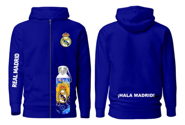 Poleron Con Cierre Real Madrid + Botella Aluminio 750ml - Hala Madrid - Futbol Profesional - Estampaking - Imagen 9