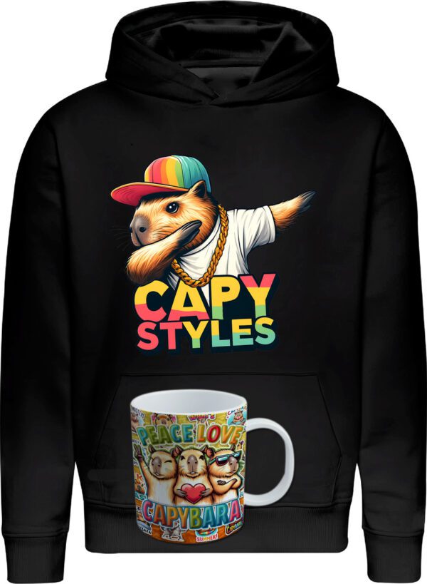 Poleron Capibara + Tazon - Capy Style - Carpincho Honestidad Sinceridad - Estampaking - Imagen 4