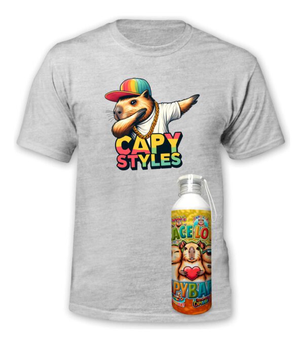 Polera Capibara + Botella Aluminio - Capy Style -estampaking - Imagen 4