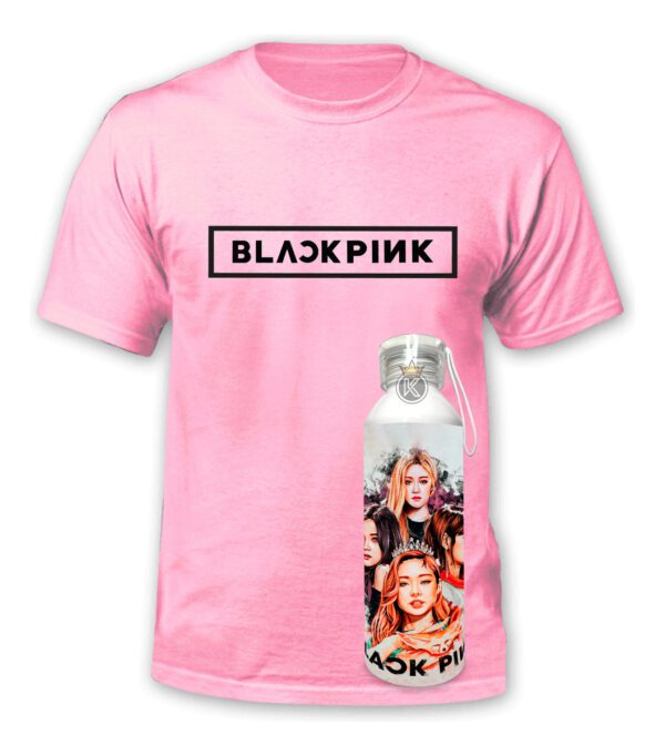 Polera Black Pink + Botella Aluminio 750ml - Estampaking - Imagen 10